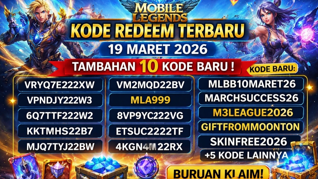 Kode Redeem Mobile Legends Terbaru 19 Maret 2026, Klaim Skin dan ...